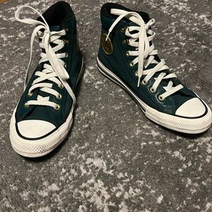 Converse Green Suede Leather Dragon Scale Chuck Taylor Fleece Lined Sneakers 9.5
